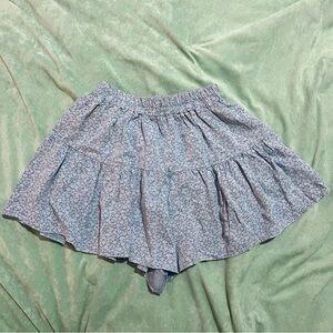 Blue floral skirt shorts